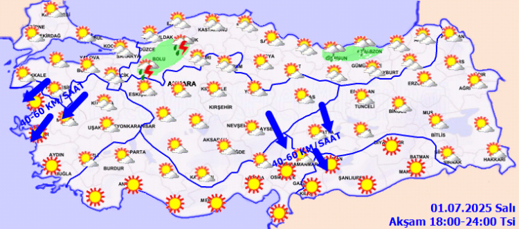 Meteoroloji'den kuvvetli rüzgar ve sağanak uyarısı!