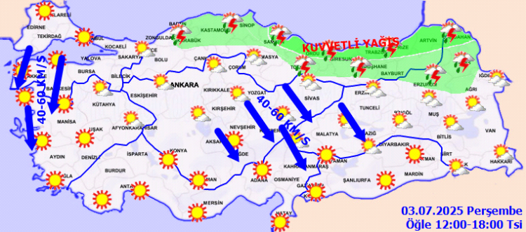 Meteoroloji’den kuvvetli yağış ve rüzgar uyarısı
