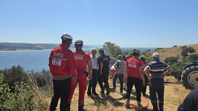 Mudanya kırsalında yangın! Buğday tarlası son anda kurtarıldı