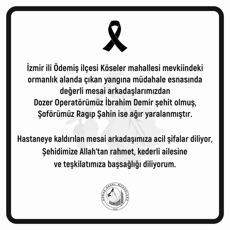 Orman işçisi İbrahim Demir İzmir yangınında şehit düştü!