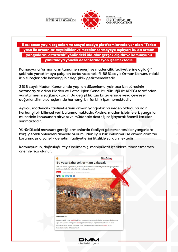 Ormanlarla ilgili 'torba yasa' iddiaları yalanlandı