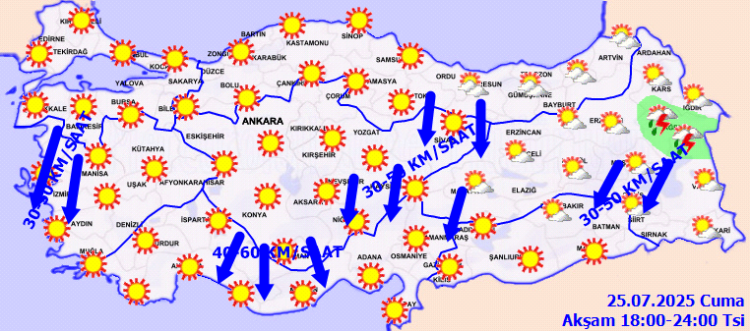 Sıcaklıklar artıyor, kuvvetli yağış ve rüzgara dikkat!