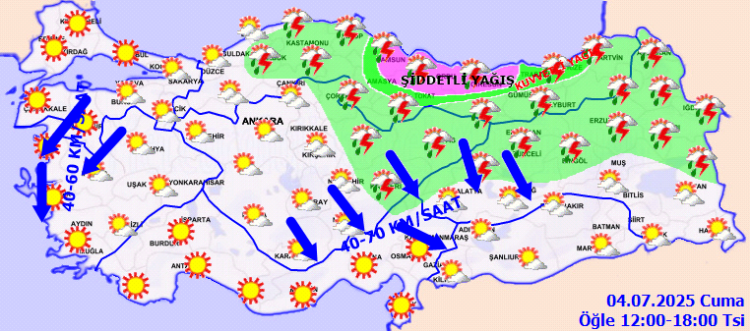 Türkiye genelinde kuvvetli yağış ve fırtına uyarısı