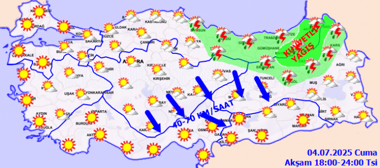Türkiye genelinde kuvvetli yağış ve fırtına uyarısı