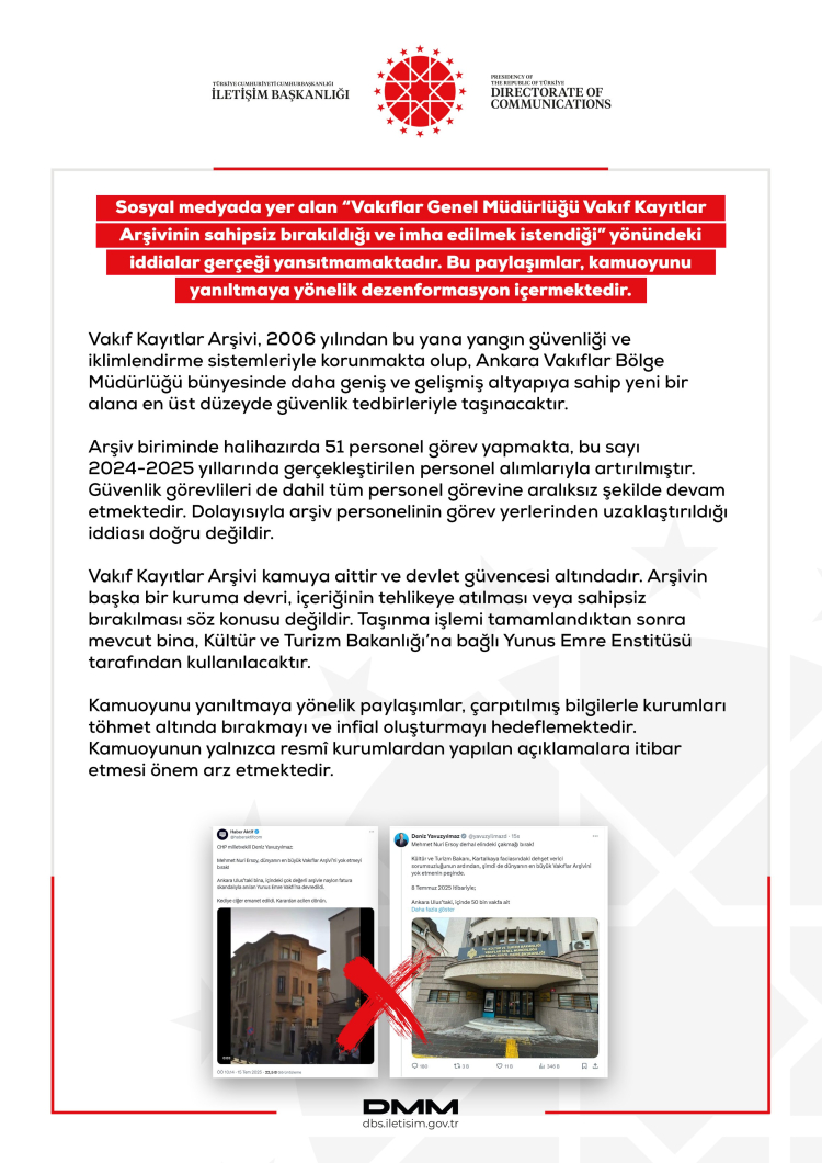 Vakıf Kayıtlar Arşivi imha mı edildi? Açıklama geldi!