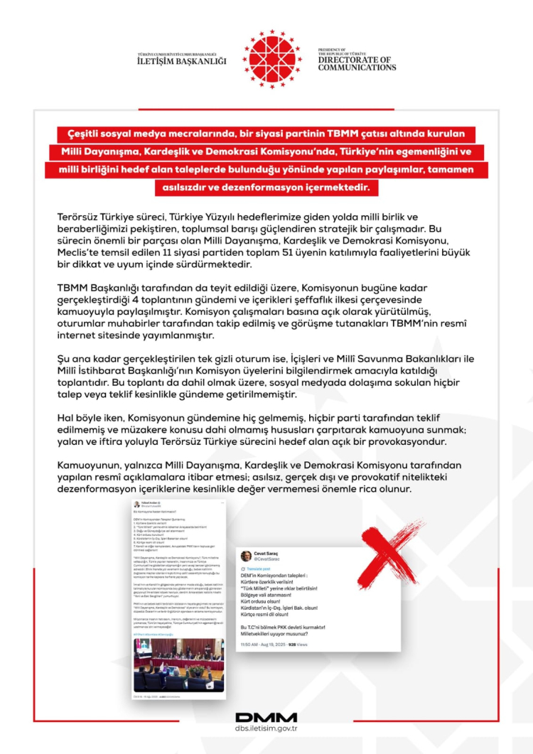 İletişim'den ‘Milli Dayanışma’ açıklaması