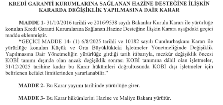 KOBİ'lere devlet destekli kredi imkanı