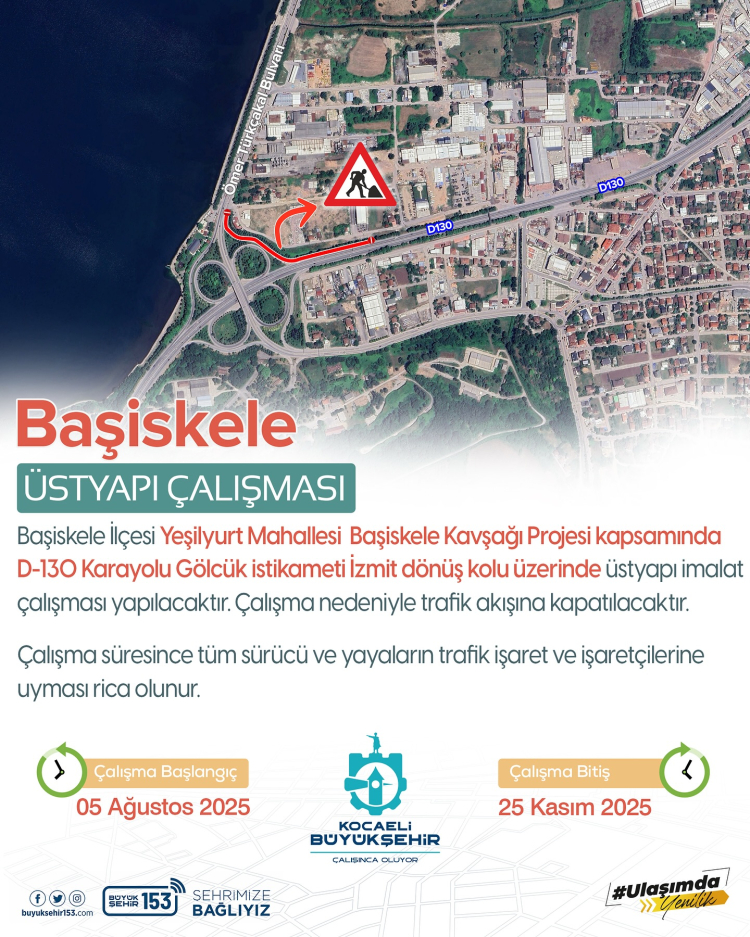Kocaeli Yuvacık Kavşağı’nda trafik düzenlemesi