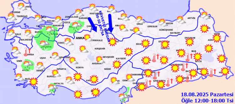 Kuzey ve batı kesimlerde sağanak yağış bekleniyor