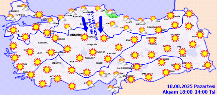 Kuzey ve batı kesimlerde sağanak yağış bekleniyor