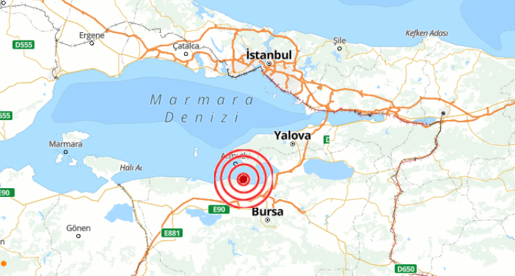 Mudanya'da 3,4 büyüklüğünde deprem!
