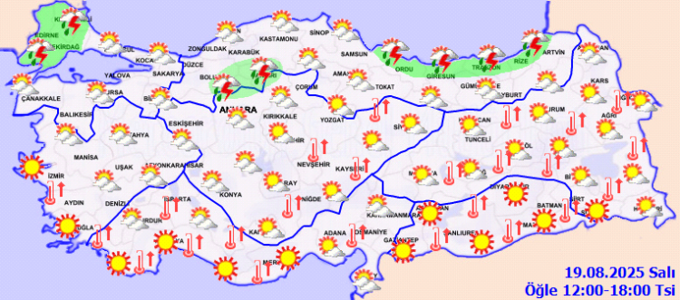Sıcaklıklar iç kesimlerde artıyor, yağışlar kuzeyde etkili