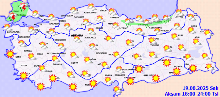 Sıcaklıklar iç kesimlerde artıyor, yağışlar kuzeyde etkili