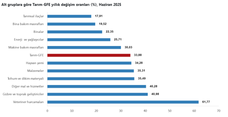 Tarımsal girdide veteriner ve gübre harcamaları arttı