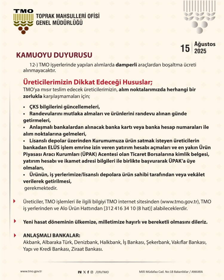 TMO mısır alımlarına başlıyor... Ton başına alım fiyatı belli oldu