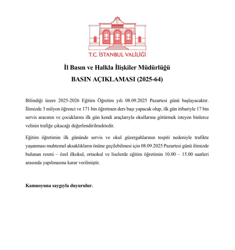 İstanbul Valiliği'nden trafiğe eğitim ayarı
