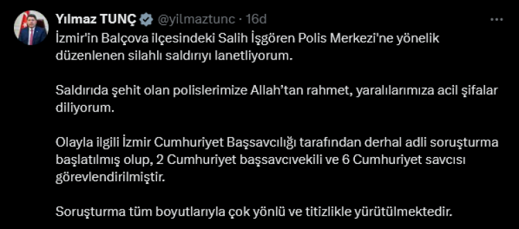 İzmir’de Polis Merkezine saldırı: 2 polis şehit, 2 polis yaralı!