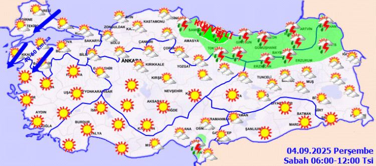 Yurdun kuzey ve doğusunda sağanak alarmı
