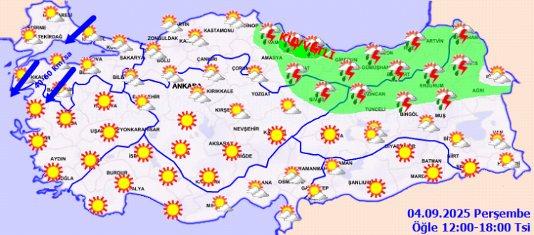 Yurdun kuzey ve doğusunda sağanak alarmı