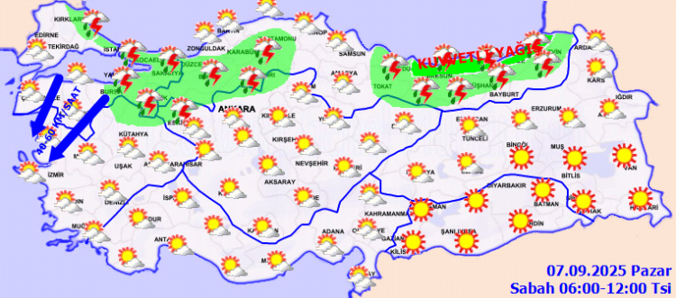 Yurt genelinde sağanak ve kuvvetli rüzgar uyarısı