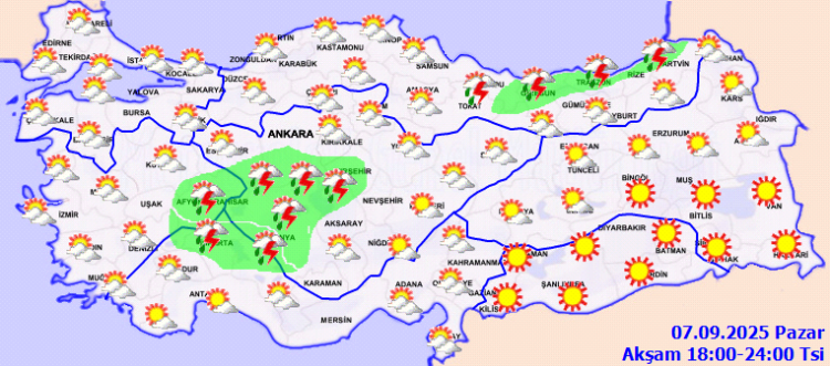 Yurt genelinde sağanak ve kuvvetli rüzgar uyarısı